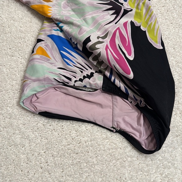 Trina Turk Off Shoulder Ruffle One Piece Swimsuit - Seychelles Multicolor - Picture 8 of 9